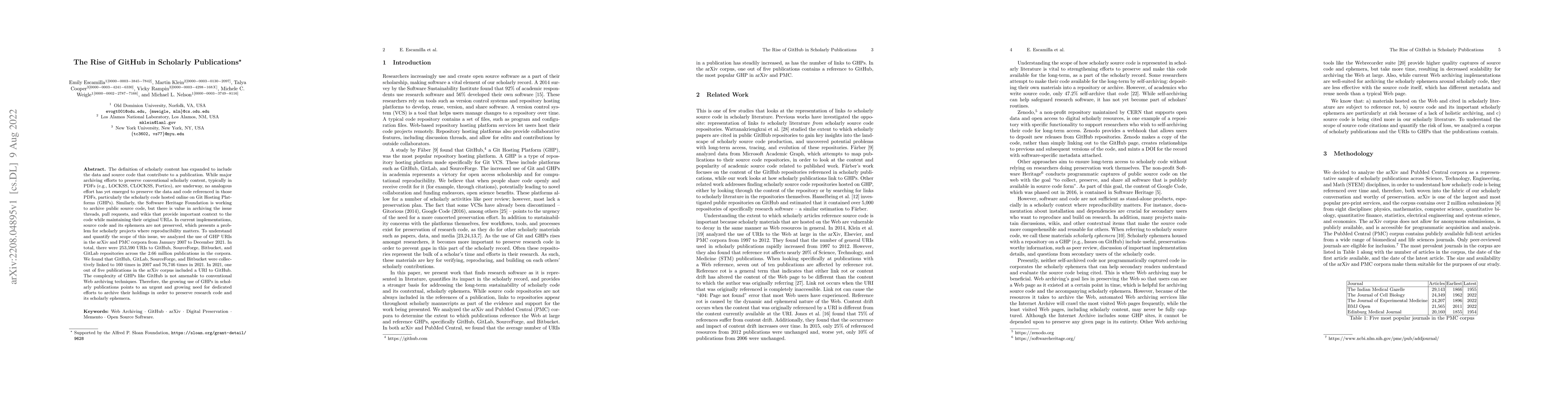 Thumbnail for The Rise of GitHub in Scholarly Publications