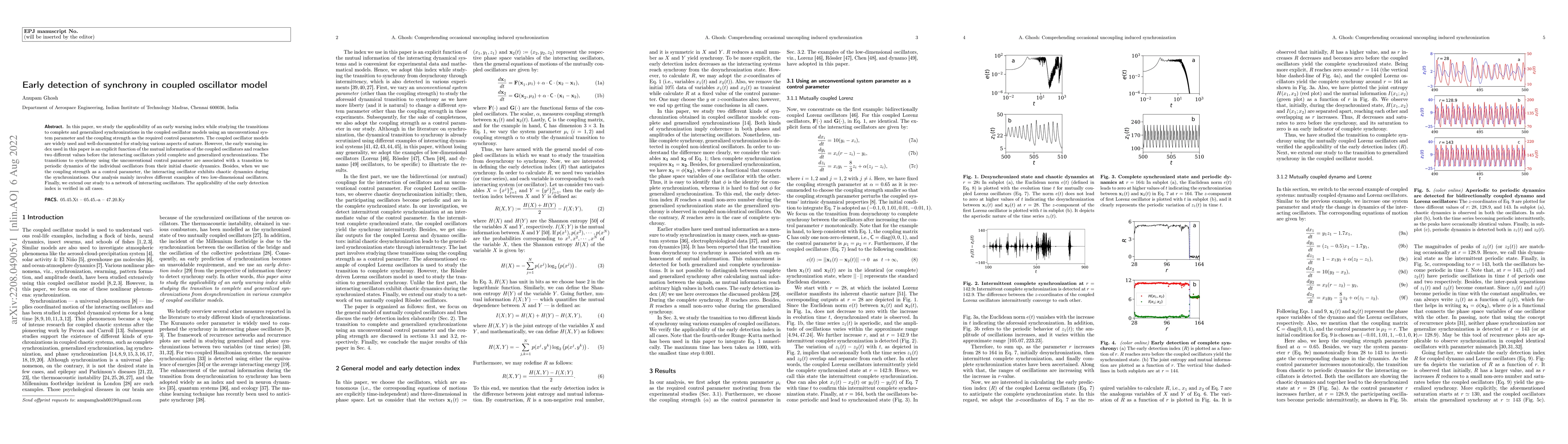 Thumbnail for Early detection of synchrony in coupled oscillator model
