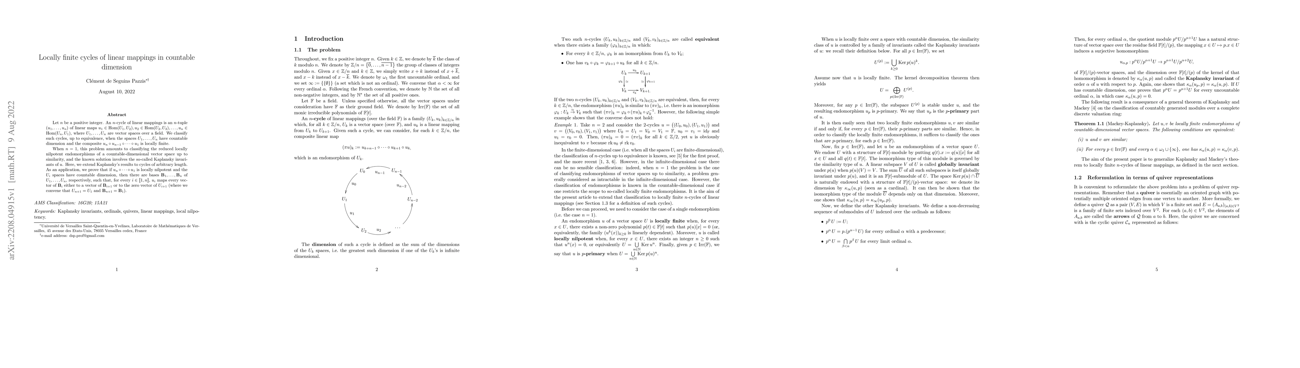 Thumbnail for Locally finite cycles of linear mappings in countable dimension