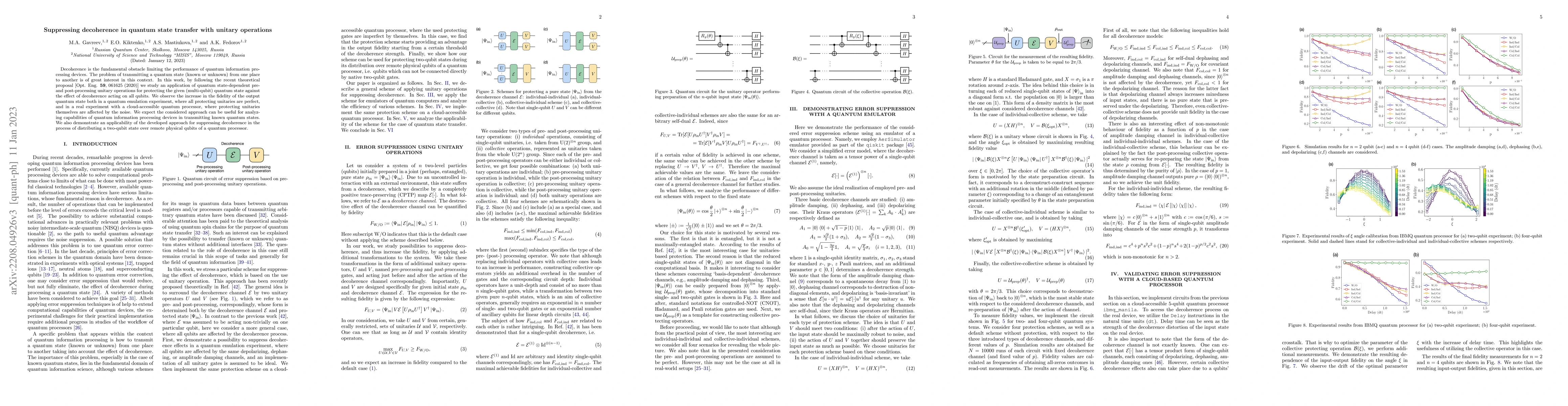 Thumbnail for Suppressing decoherence in quantum state transfer with unitary
  operations