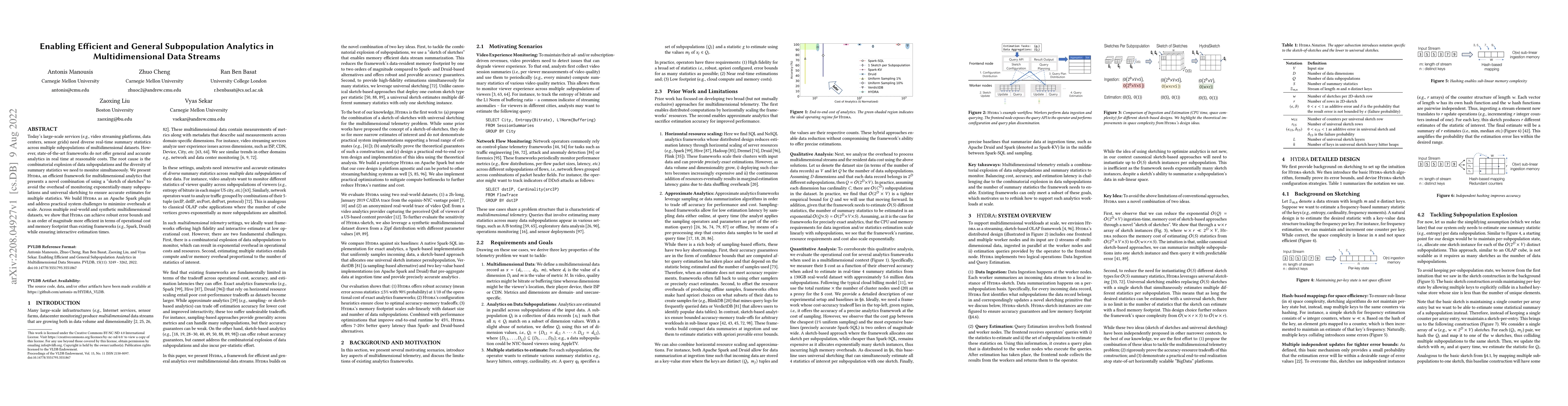 Thumbnail for Enabling Efficient and General Subpopulation Analytics in
  Multidimensional Data Streams