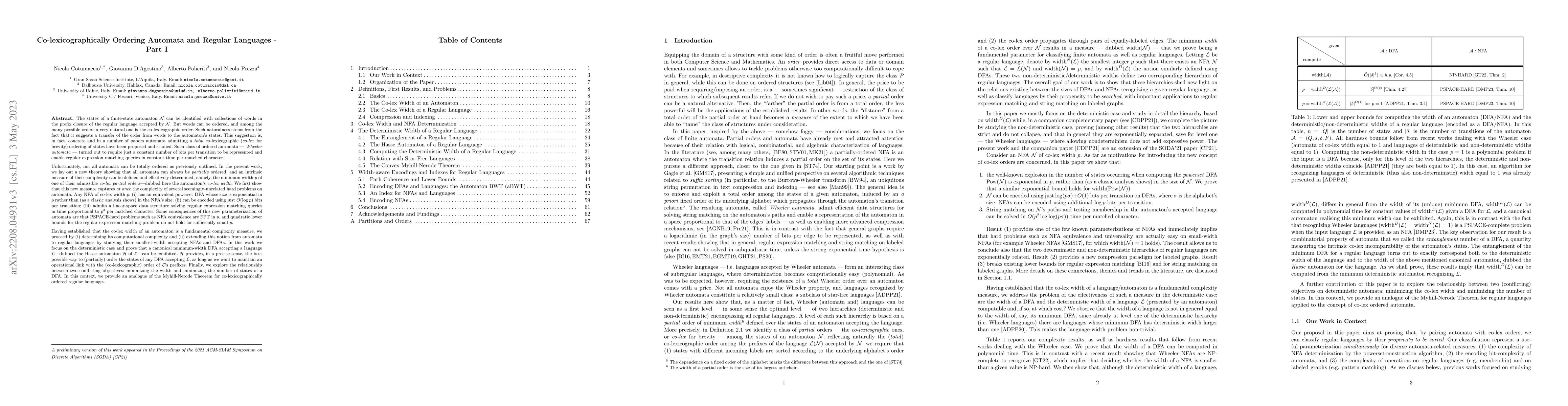 Thumbnail for Co-lexicographically Ordering Automata and Regular Languages -- Part I