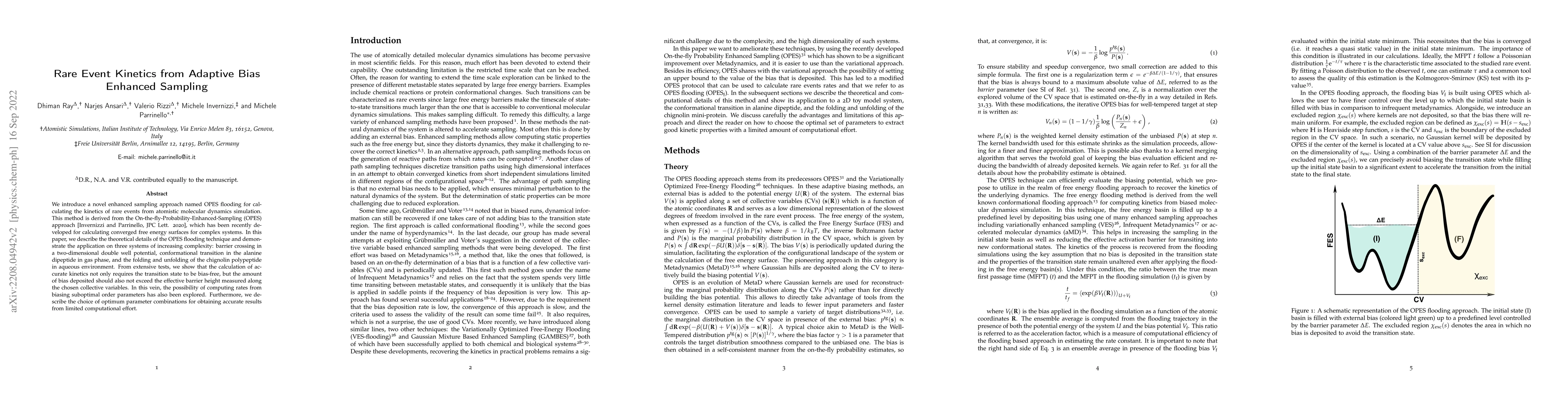 Thumbnail for Rare Event Kinetics from Adaptive Bias Enhanced Sampling