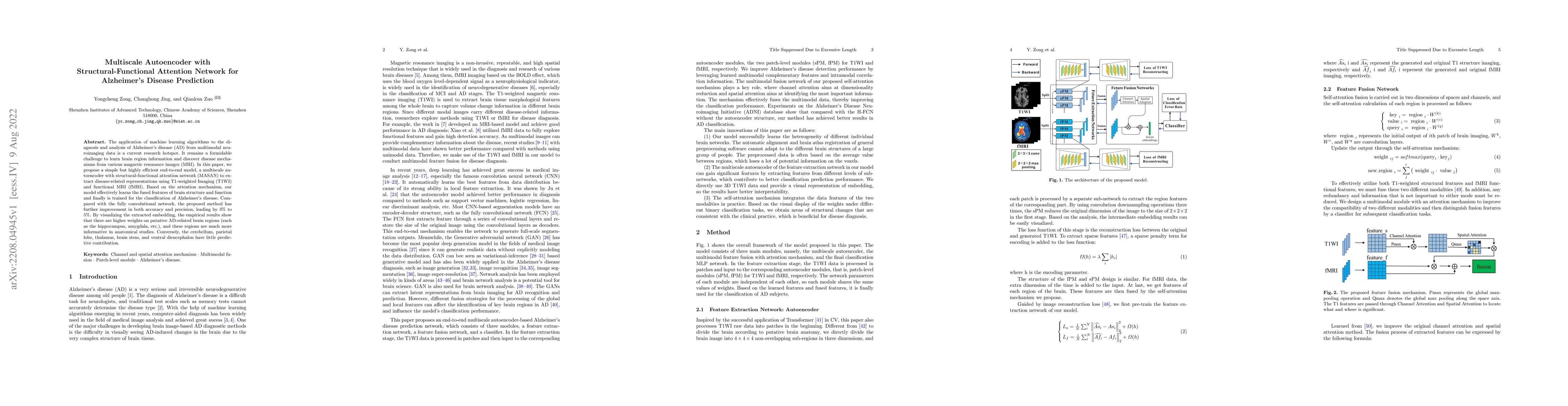 Thumbnail for Multiscale Autoencoder with Structural-Functional Attention Network for
  Alzheimer's Disease Prediction