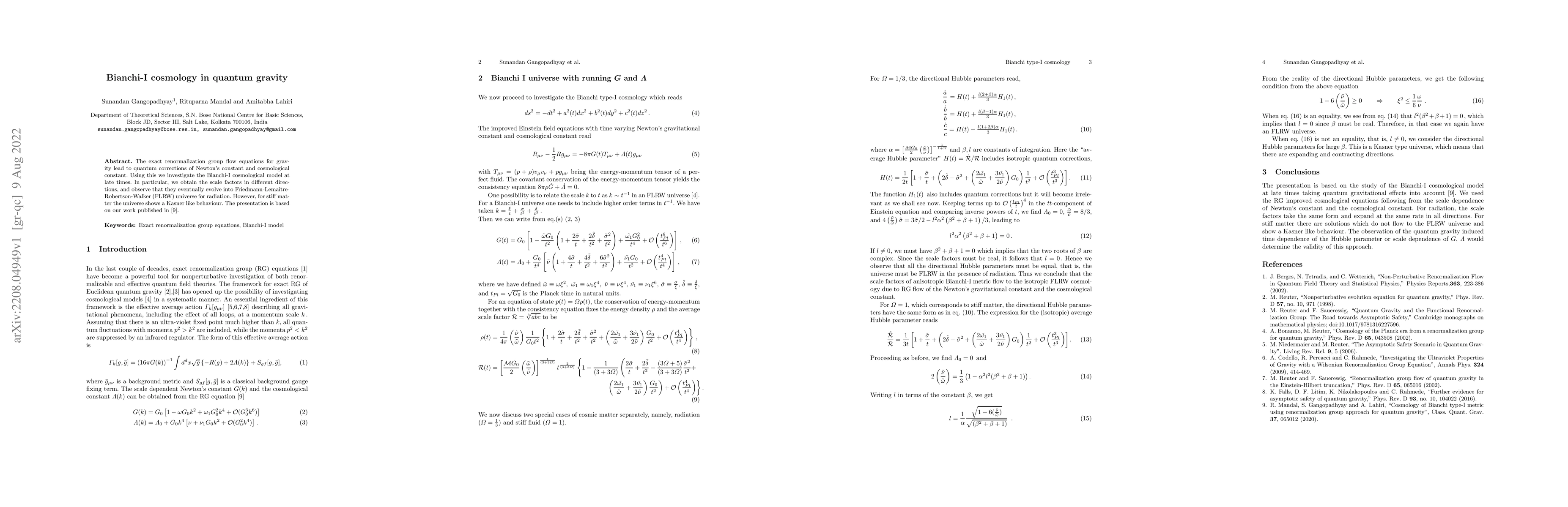 Thumbnail for Bianchi-I cosmology in quantum gravity
