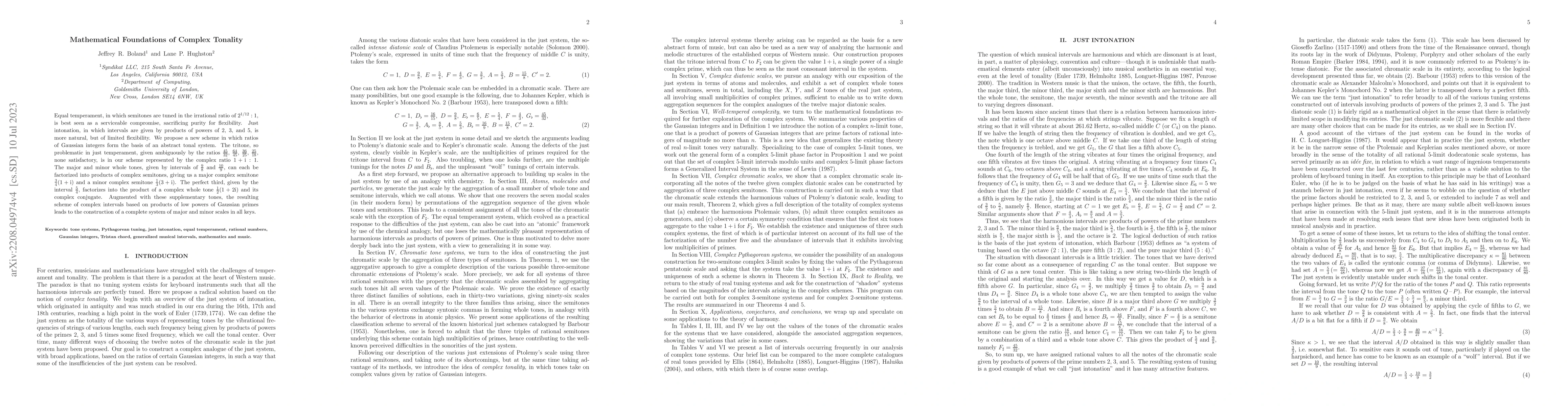 Thumbnail for Mathematical Foundations of Complex Tonality