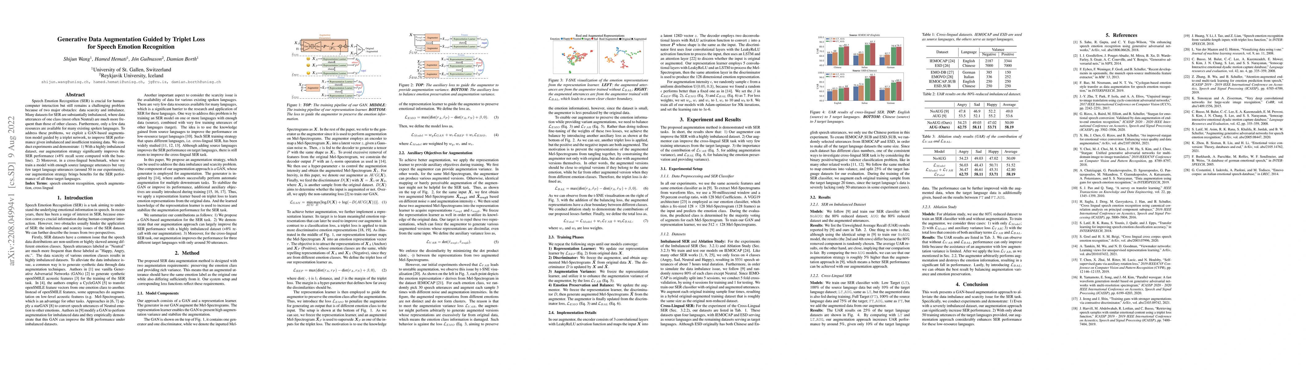 Thumbnail for Generative Data Augmentation Guided by Triplet Loss for Speech Emotion
  Recognition