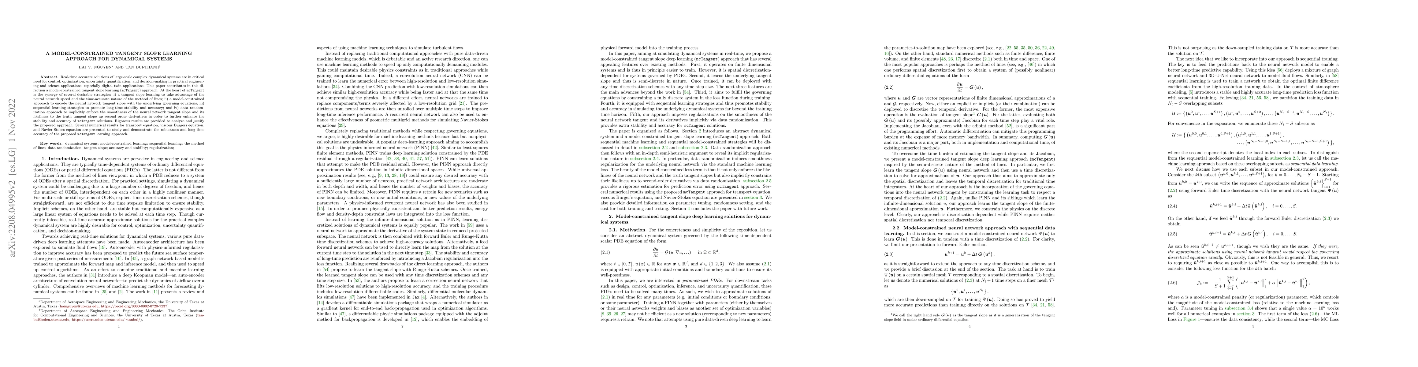 Thumbnail for A Model-Constrained Tangent Slope Learning Approach for Dynamical
  Systems