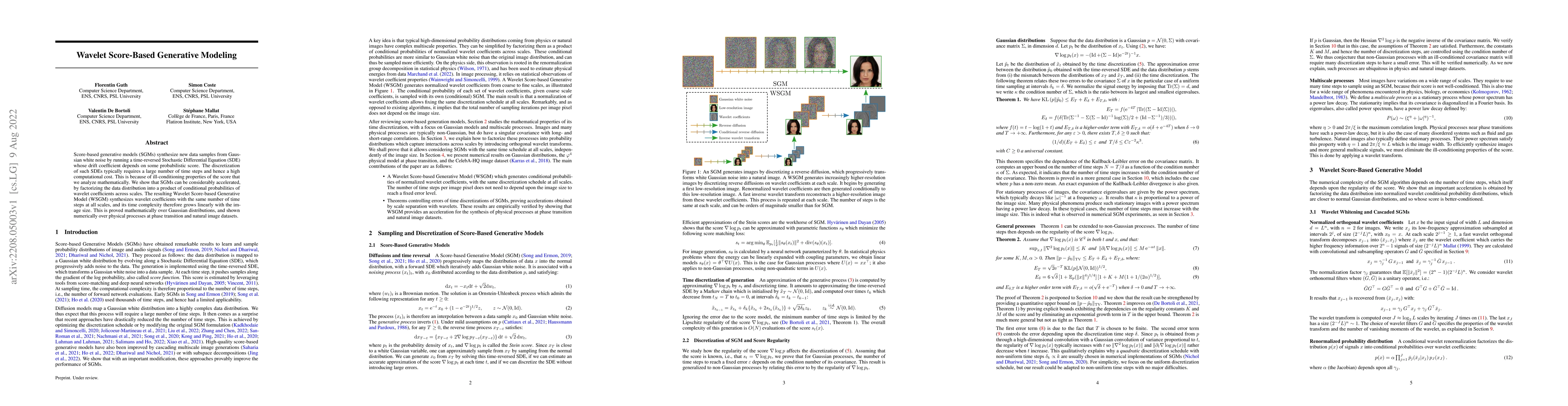 Thumbnail for Wavelet Score-Based Generative Modeling