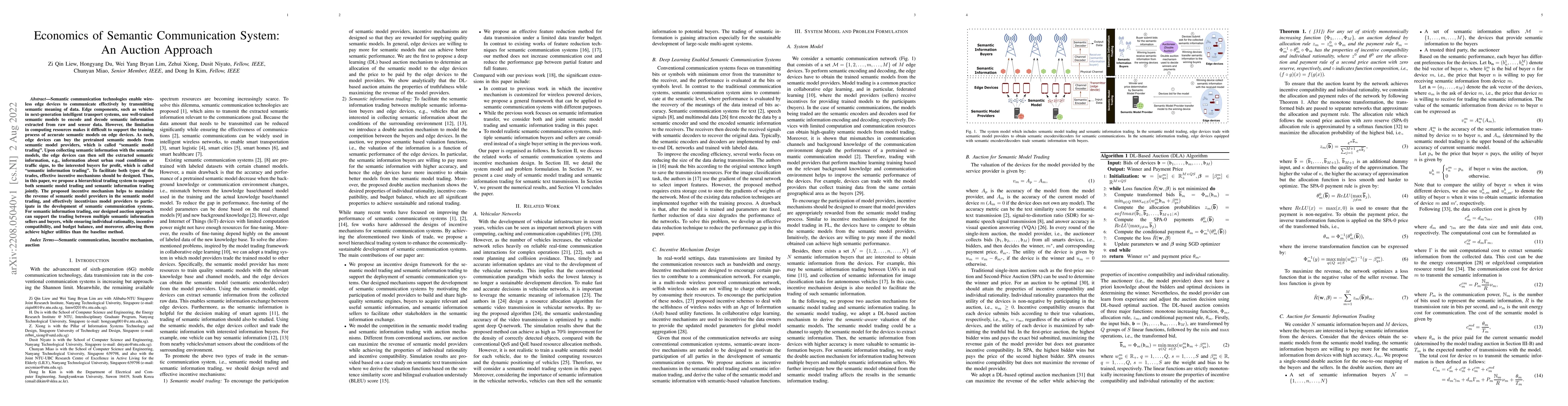 Thumbnail for Economics of Semantic Communication System: An Auction Approach