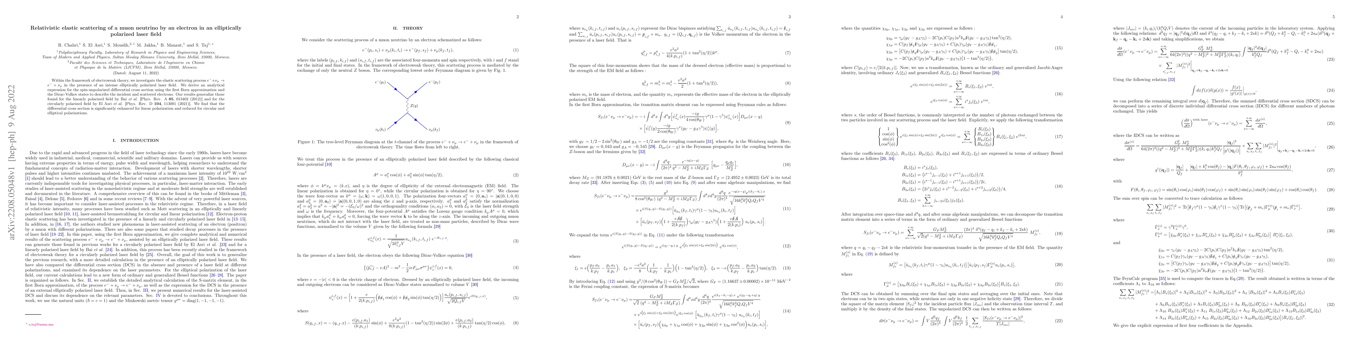 Thumbnail for Relativistic elastic scattering of a muon neutrino by an electron in an
  elliptically polarized laser field