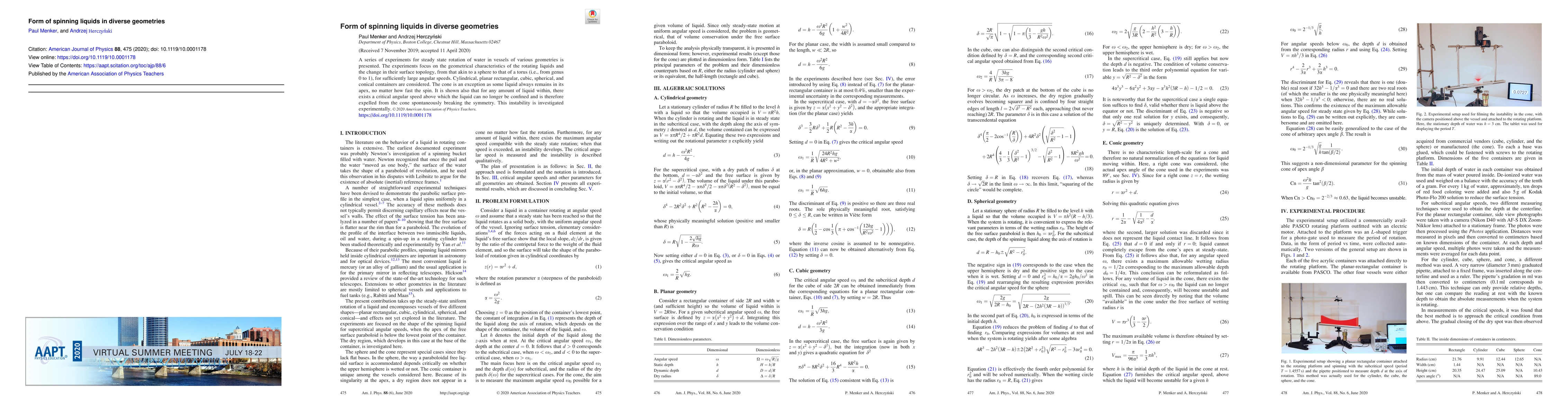 Thumbnail for Form of spinning liquids in diverse geometries