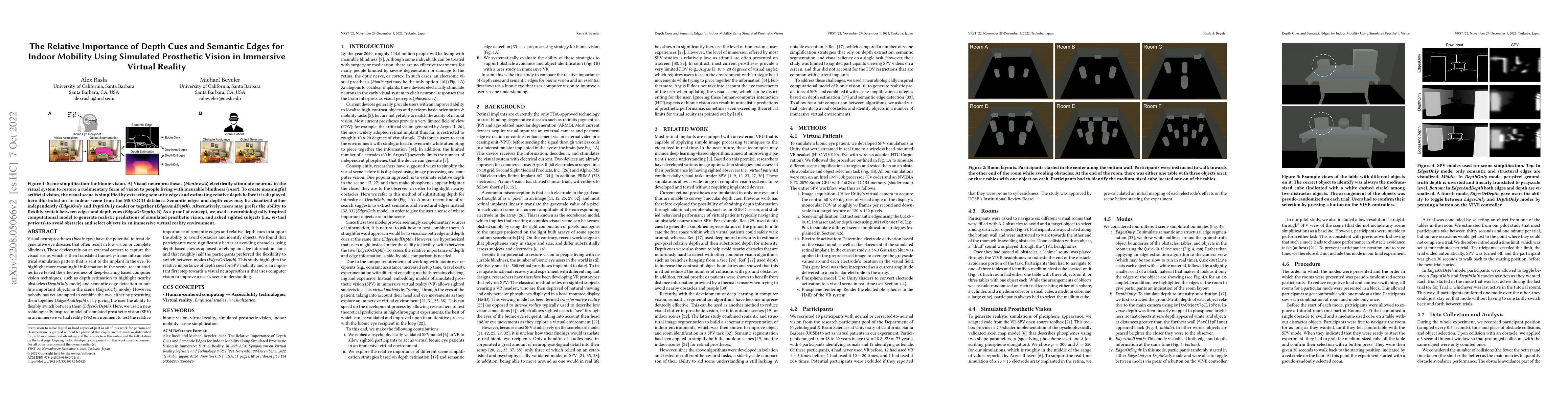 Thumbnail for The Relative Importance of Depth Cues and Semantic Edges for Indoor
  Mobility Using Simulated Prosthetic Vision in Immersive Virtual Reality