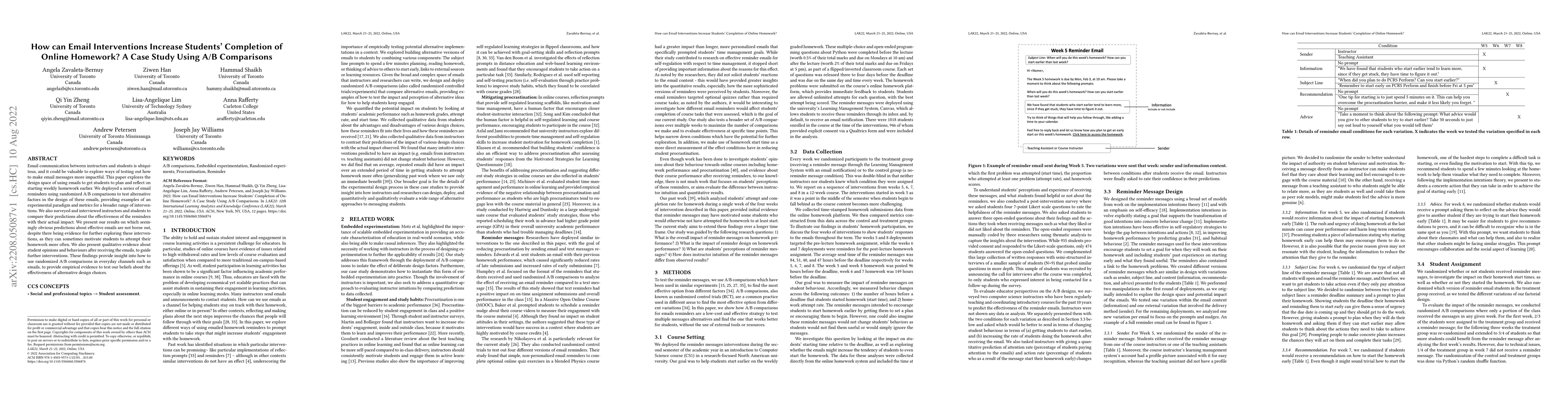 Thumbnail for How can Email Interventions Increase Students' Completion of Online
  Homework? A Case Study Using A/B Comparisons