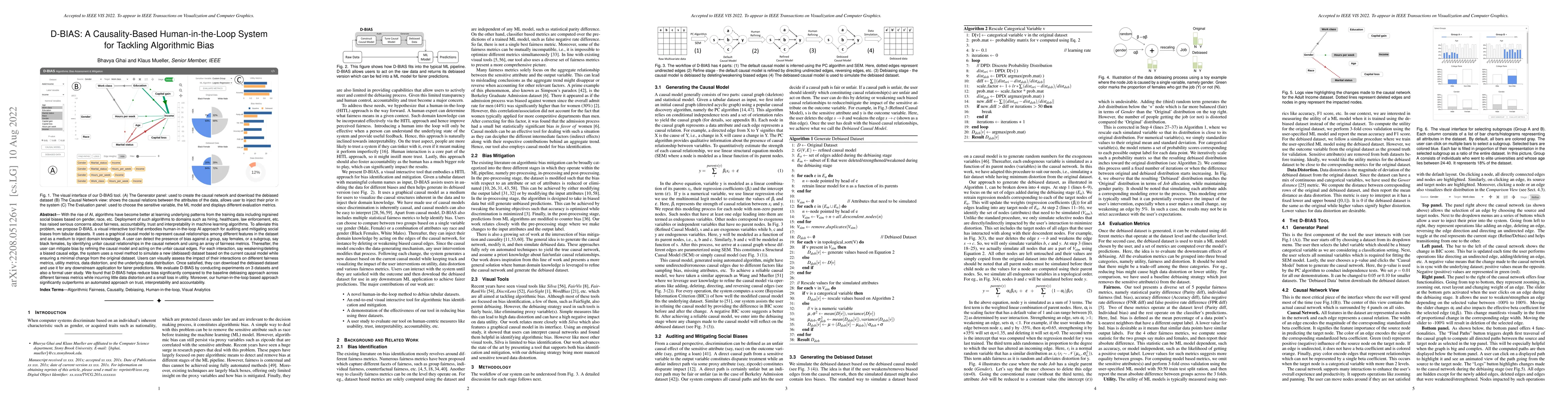Thumbnail for D-BIAS: A Causality-Based Human-in-the-Loop System for Tackling
  Algorithmic Bias