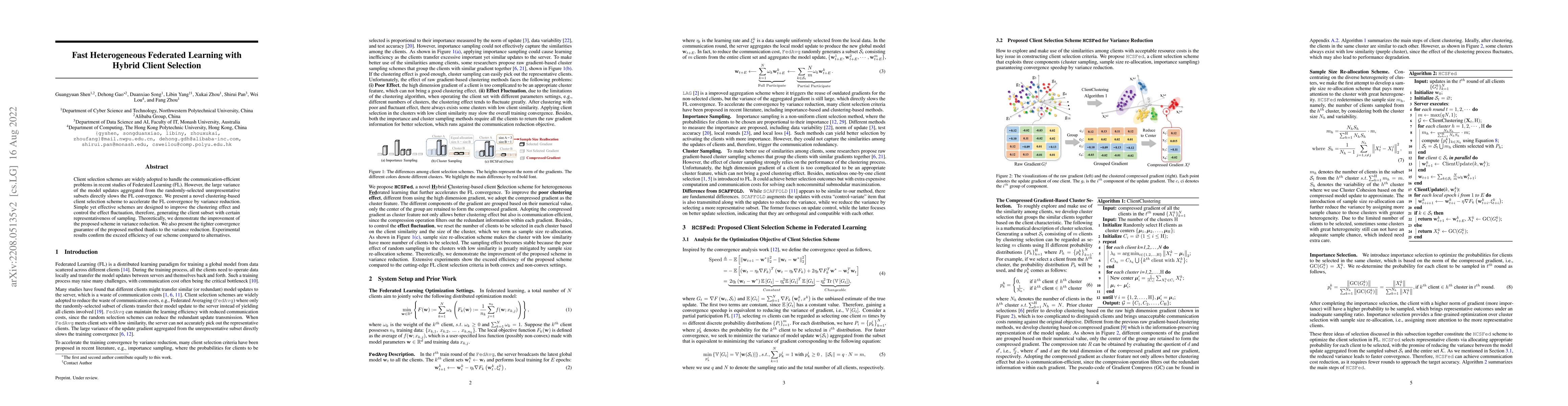 Thumbnail for Fast Heterogeneous Federated Learning with Hybrid Client Selection