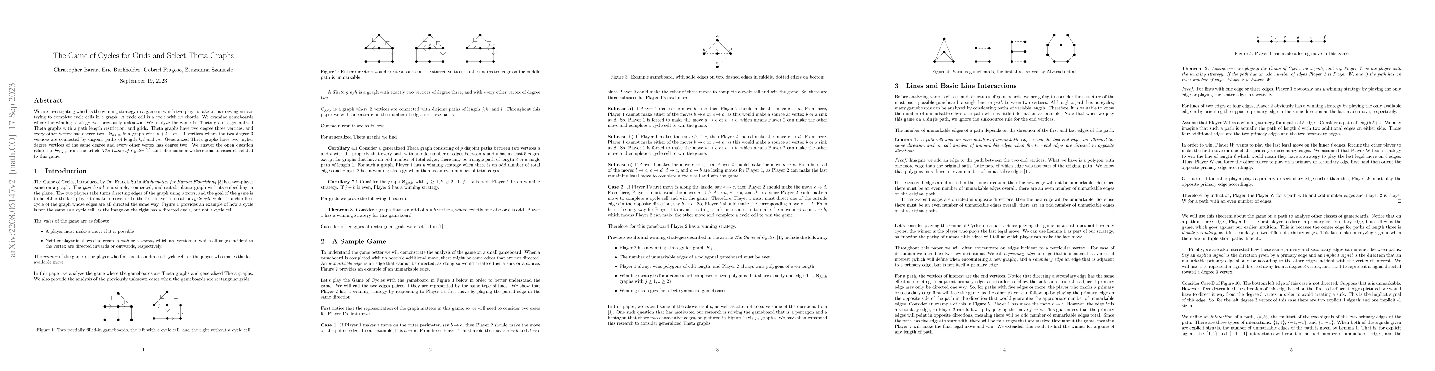 Thumbnail for The Game of Cycles for Grids and Select Theta Graphs