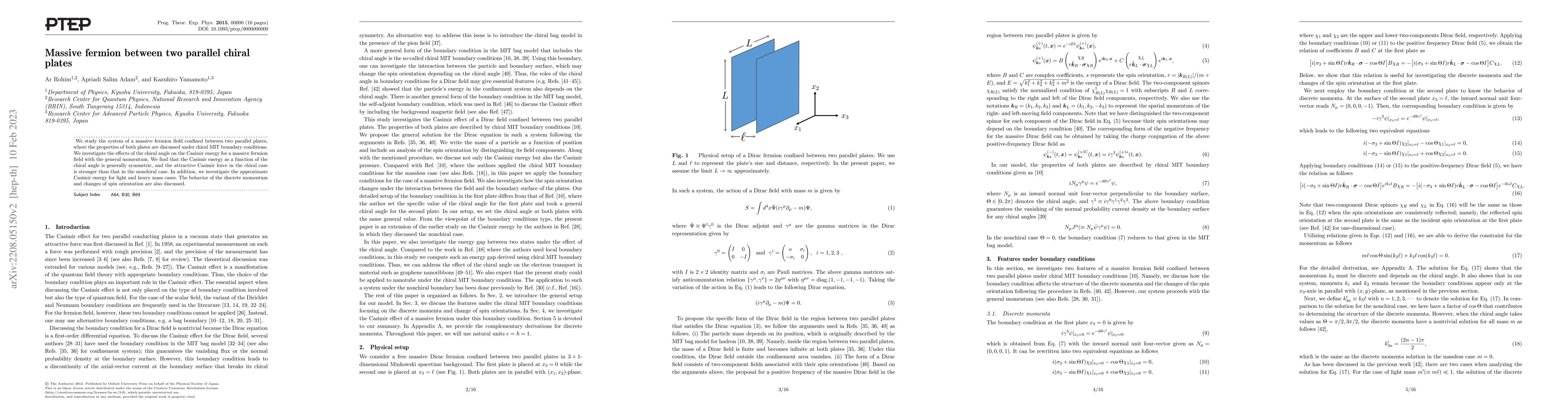 Thumbnail for Massive fermion between two parallel chiral plates