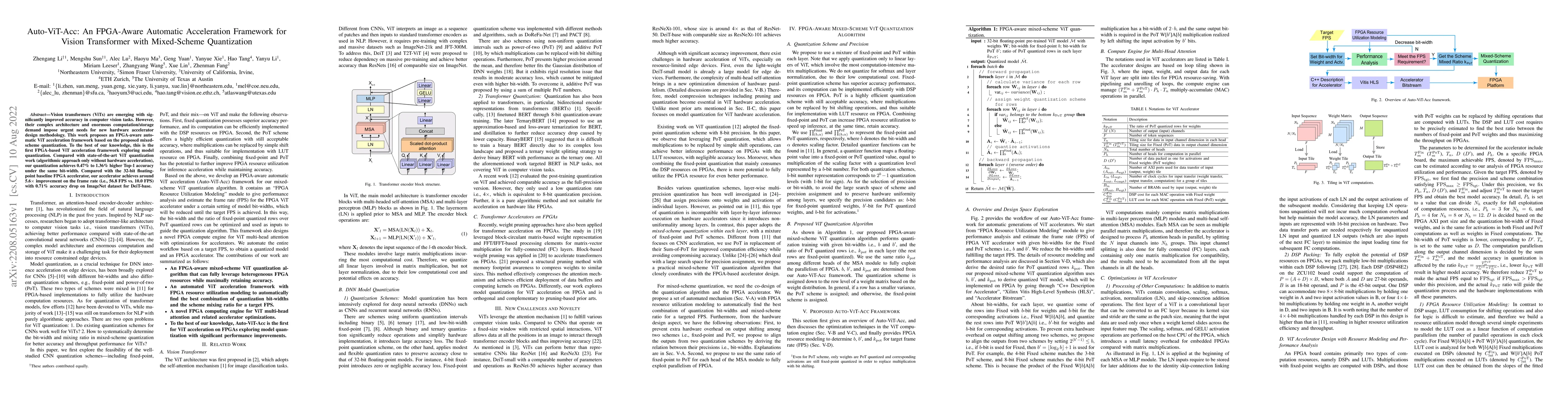 Thumbnail for Auto-ViT-Acc: An FPGA-Aware Automatic Acceleration Framework for Vision
  Transformer with Mixed-Scheme Quantization