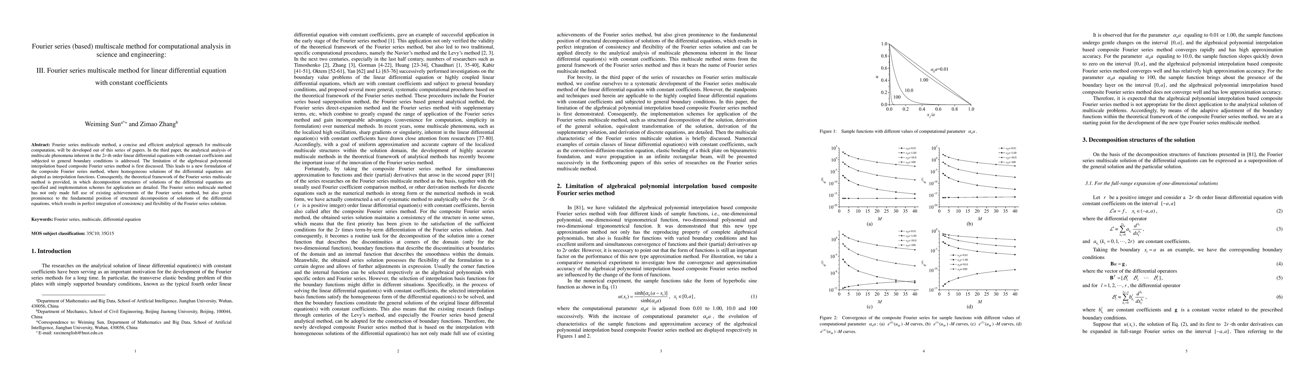Thumbnail for Fourier series (based) multiscale method for computational analysis in
  science and engineering: III. Fourier series multiscale method for linear
  differential equation with constant coefficients