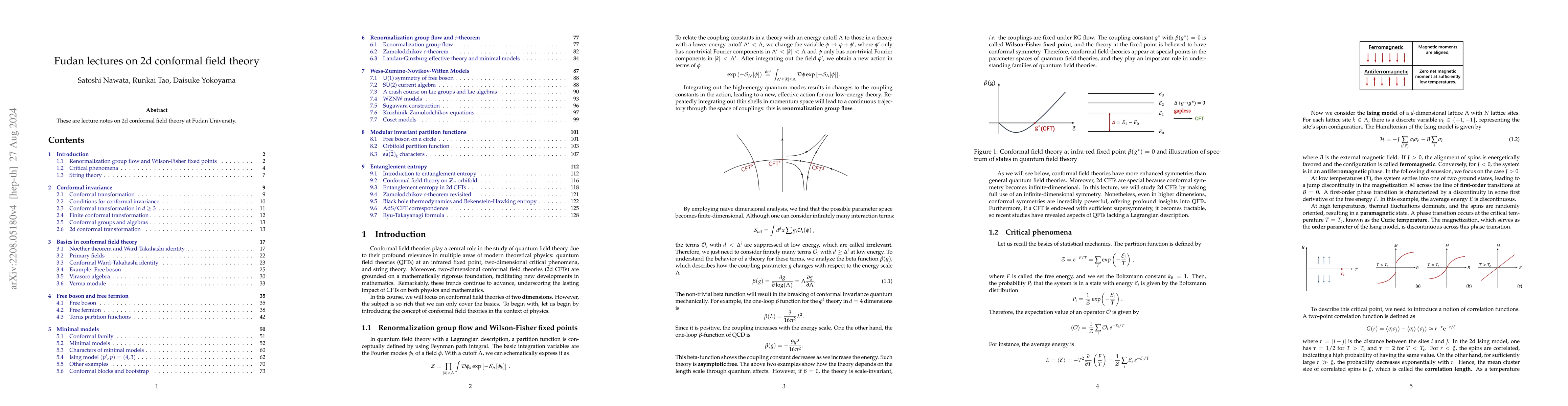 Thumbnail for Fudan lectures on 2d conformal field theory