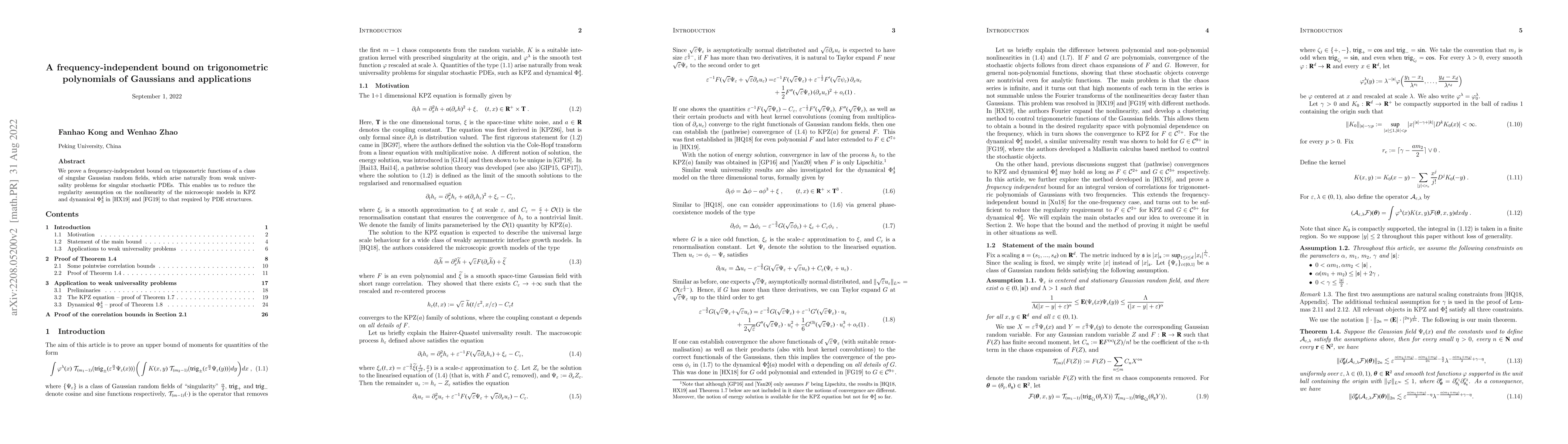 Thumbnail for A frequency-independent bound on trigonometric polynomials of Gaussians
  and applications