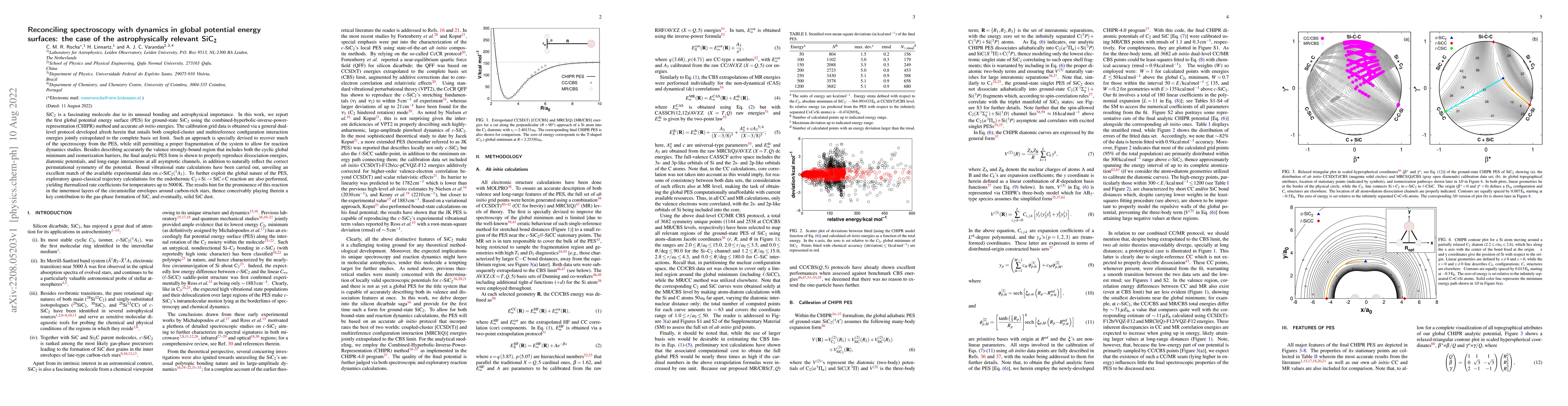 Thumbnail for Reconciling spectroscopy with dynamics in global potential energy
  surfaces: the case of the astrophysically relevant SiC$_{2}$