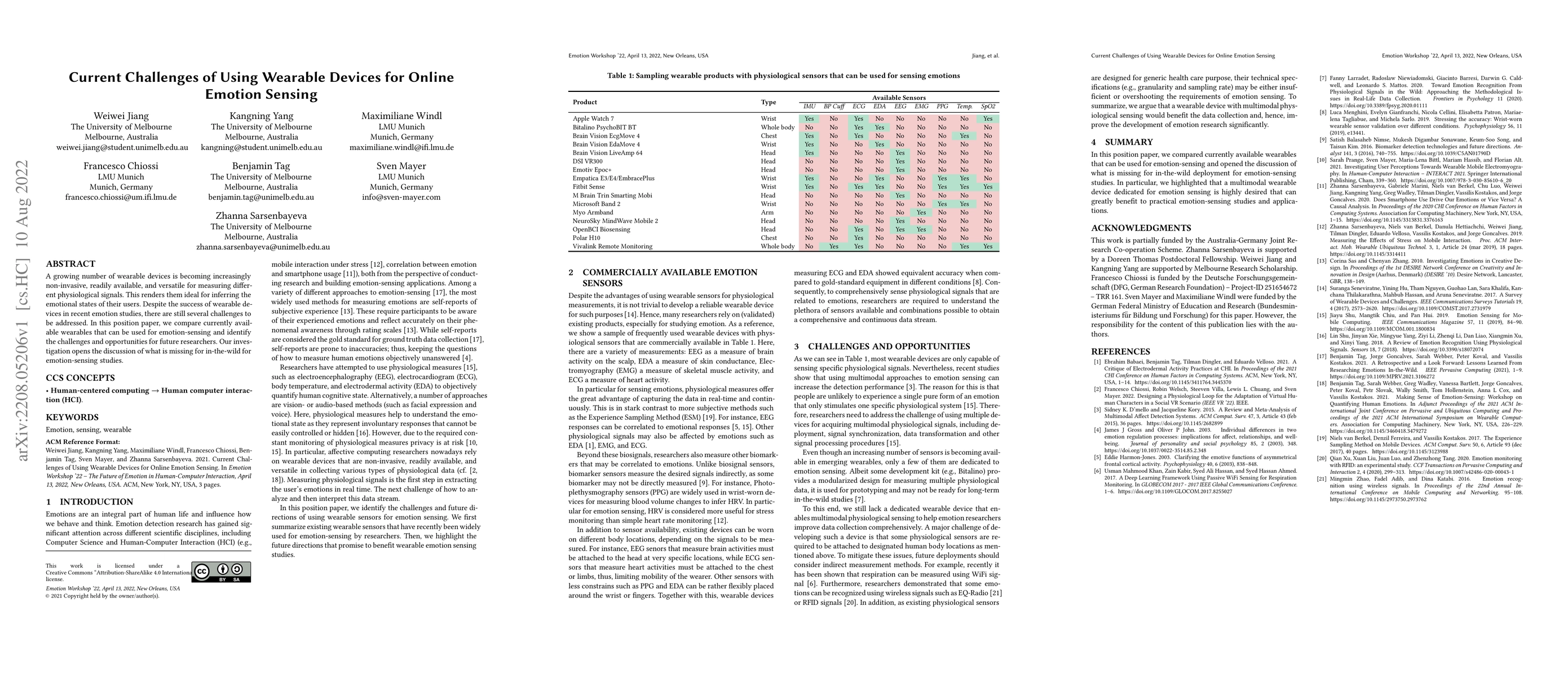 Thumbnail for Current Challenges of Using Wearable Devices for Online Emotion Sensing