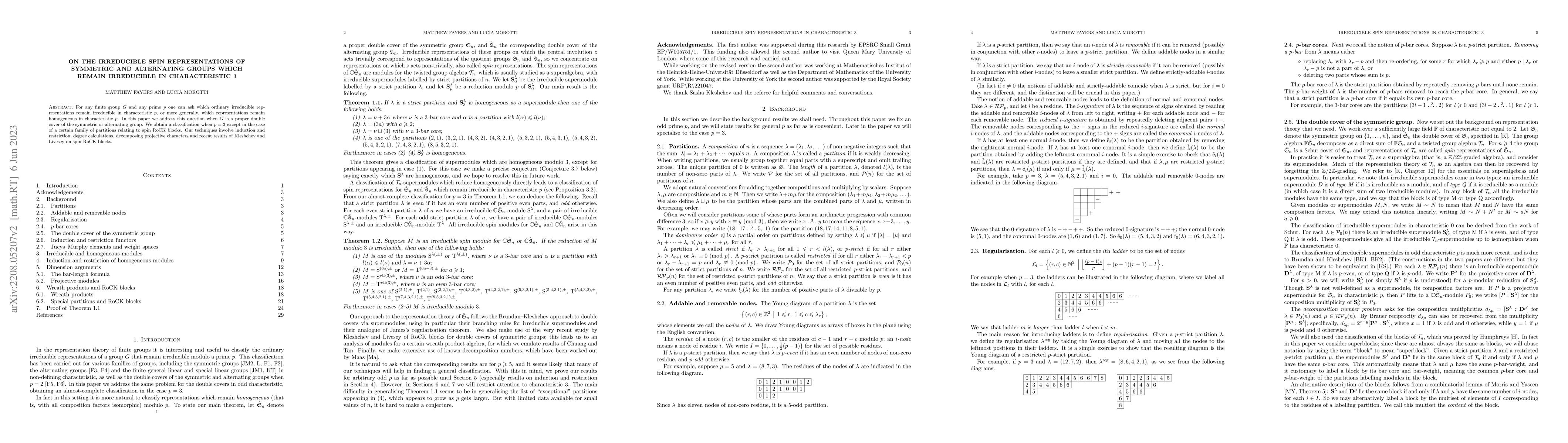 Thumbnail for Irreducible spin representations of symmetric and alternating groups
  which remain irreducible in characteristic 3