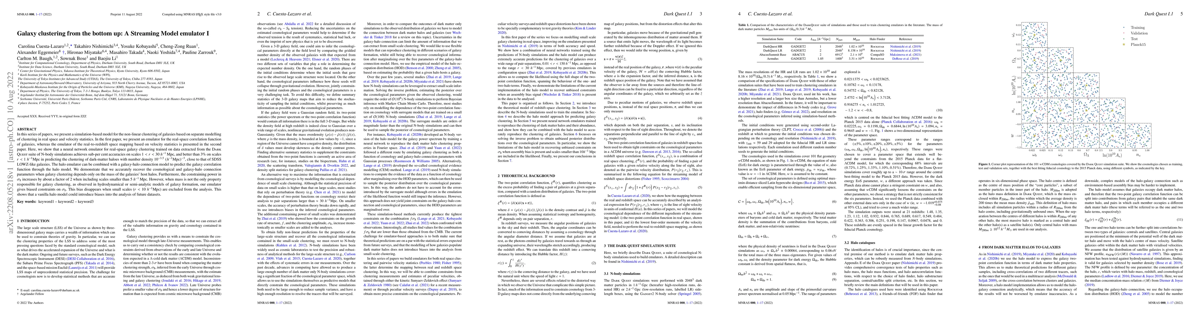 Thumbnail for Galaxy clustering from the bottom up: A Streaming Model emulator I