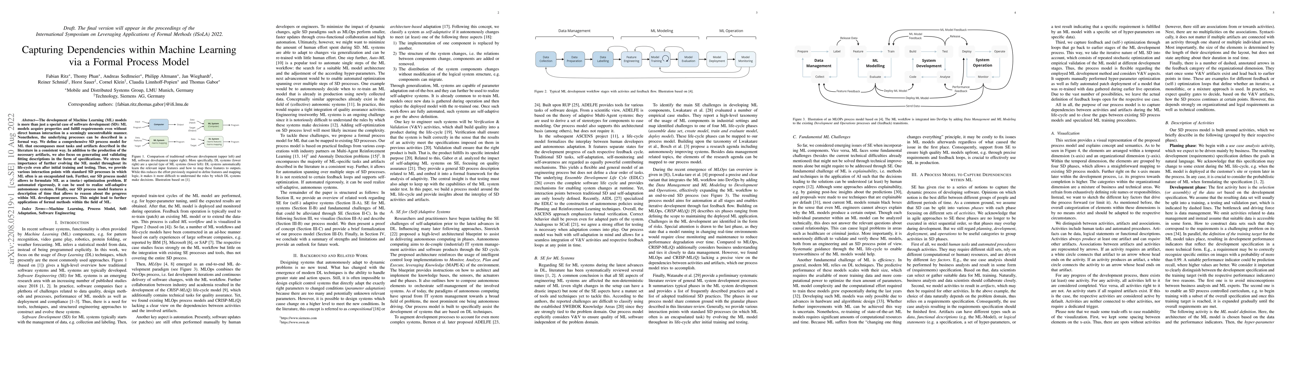 Thumbnail for Capturing Dependencies within Machine Learning via a Formal Process
  Model
