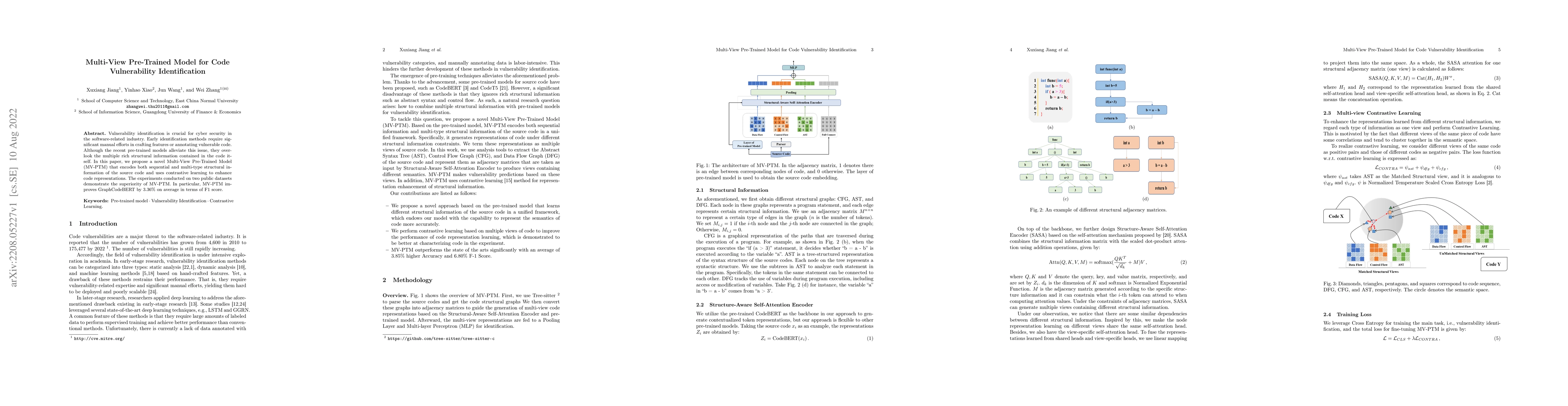 Thumbnail for Multi-View Pre-Trained Model for Code Vulnerability Identification