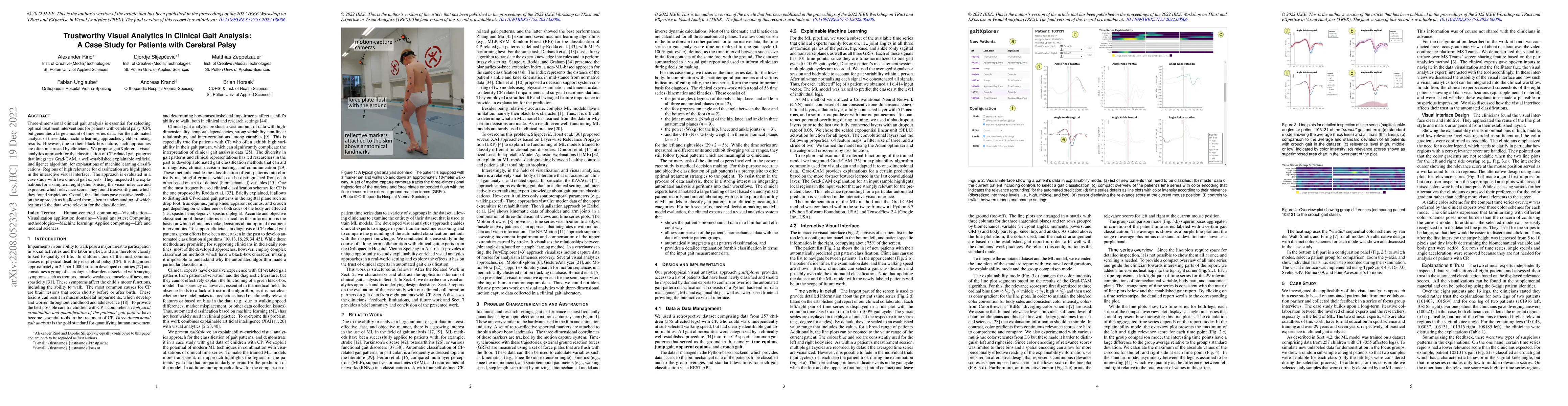 Thumbnail for Trustworthy Visual Analytics in Clinical Gait Analysis: A Case Study for
  Patients with Cerebral Palsy