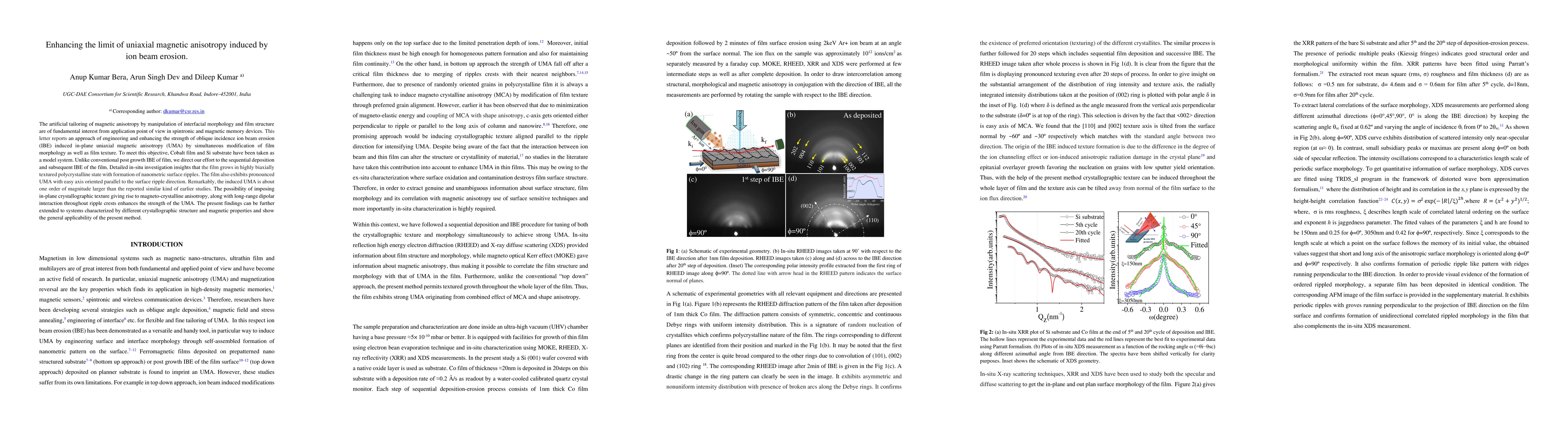 Thumbnail for Enhancing the limit of uniaxial magnetic anisotropy induced by ion beam
  erosion