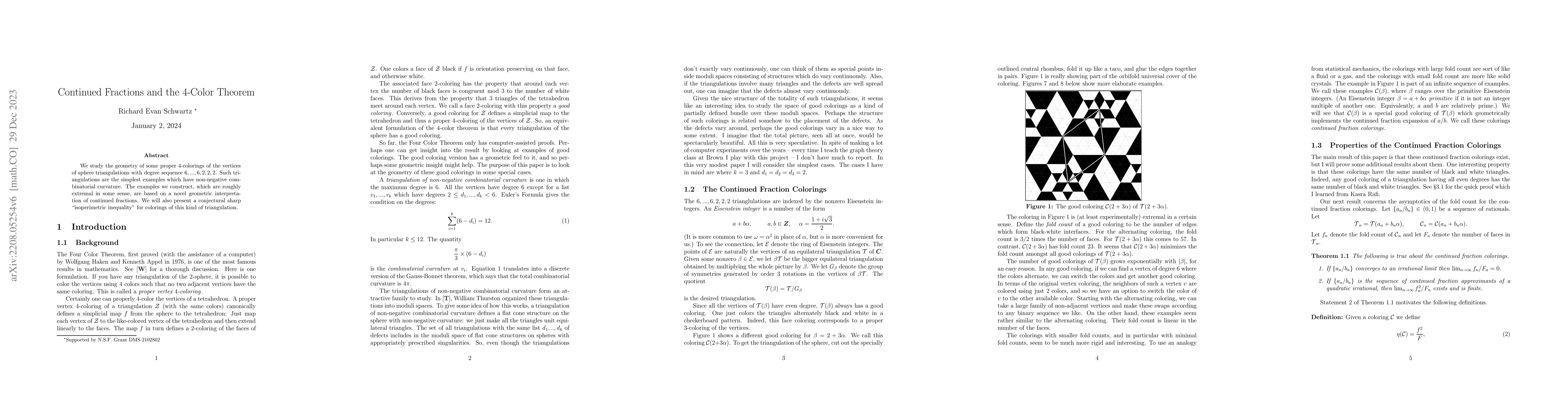 Thumbnail for Continued Fractions and the 4-Color Theorem