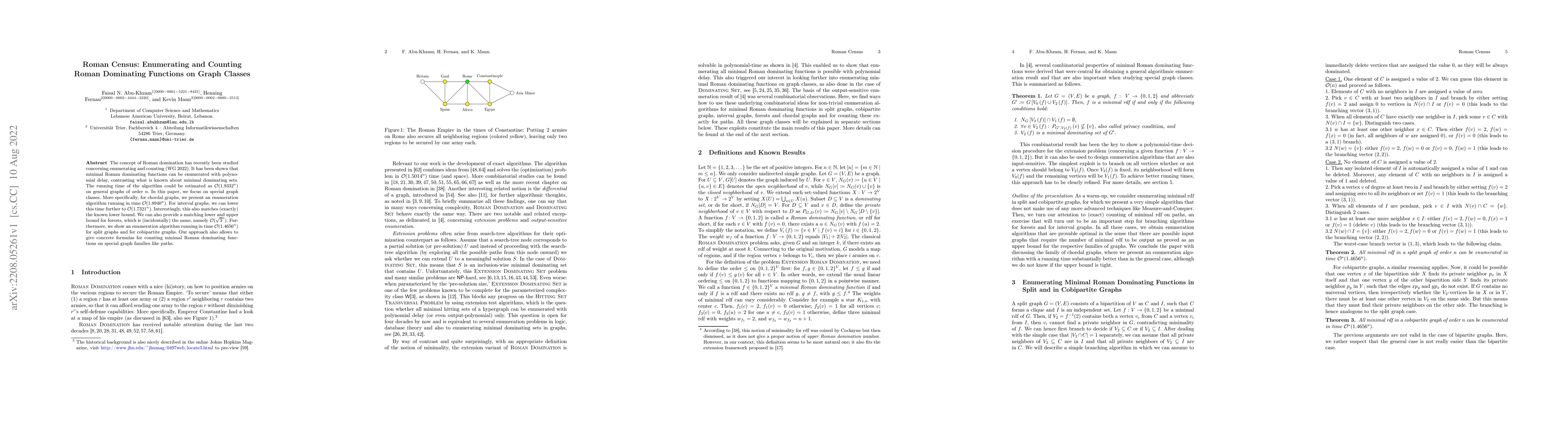 Thumbnail for Roman Census: Enumerating and Counting Roman Dominating Functions on
  Graph Classes