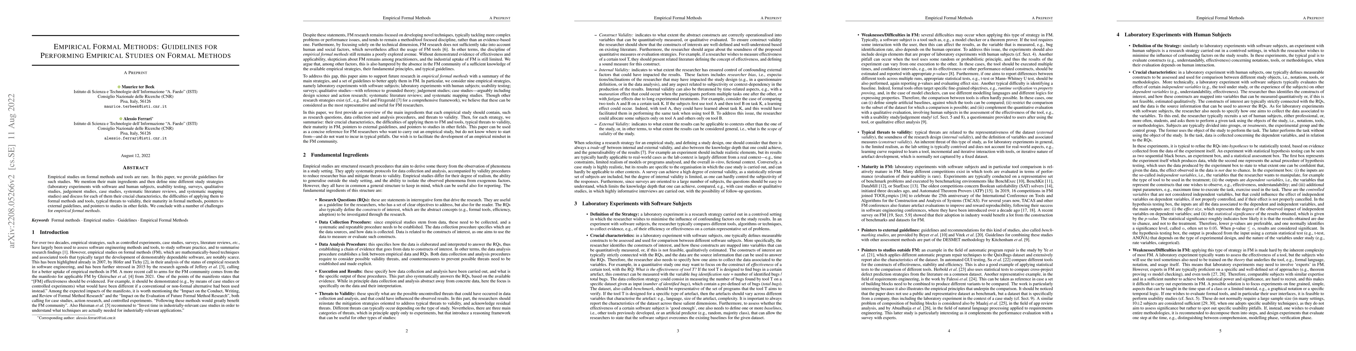 Thumbnail for Empirical Formal Methods: Guidelines for Performing Empirical Studies on
  Formal Methods