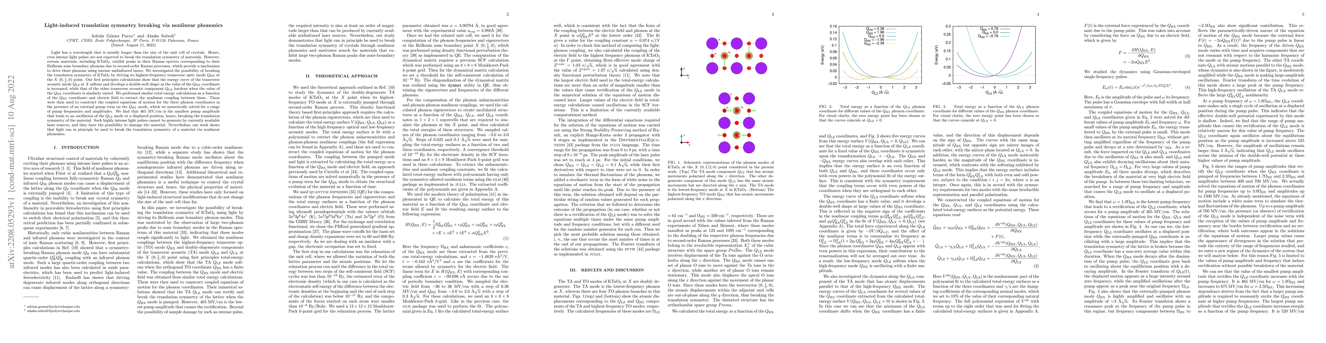Thumbnail for Light-induced translation symmetry breaking via nonlinear phononics