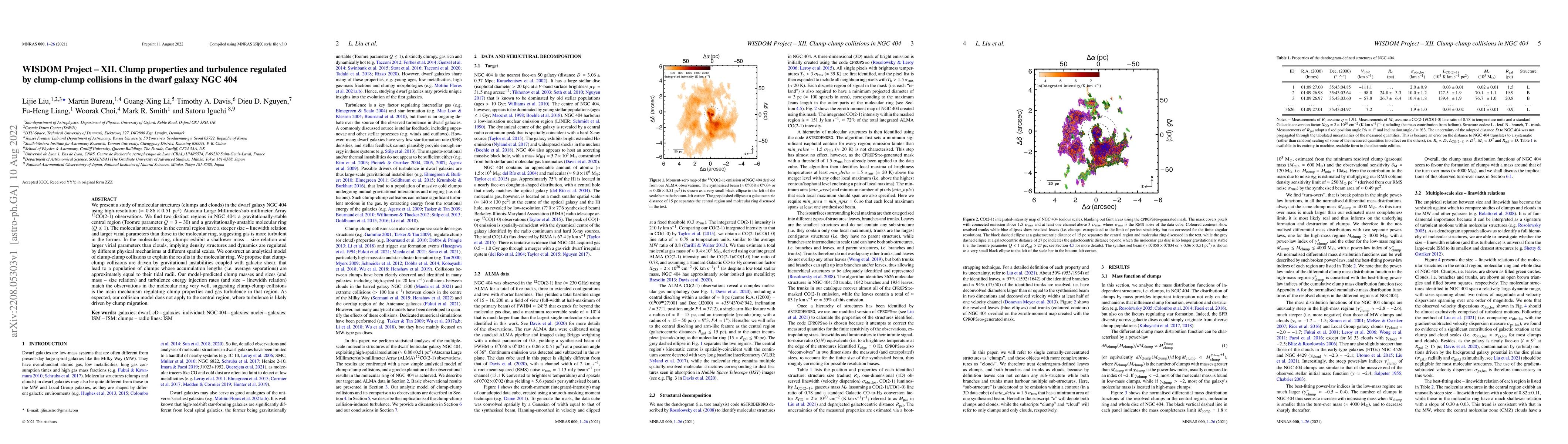 Thumbnail for WISDOM Project XII. Clump properties and turbulence regulated by
  clump-clump collisions in the dwarf galaxy NGC404