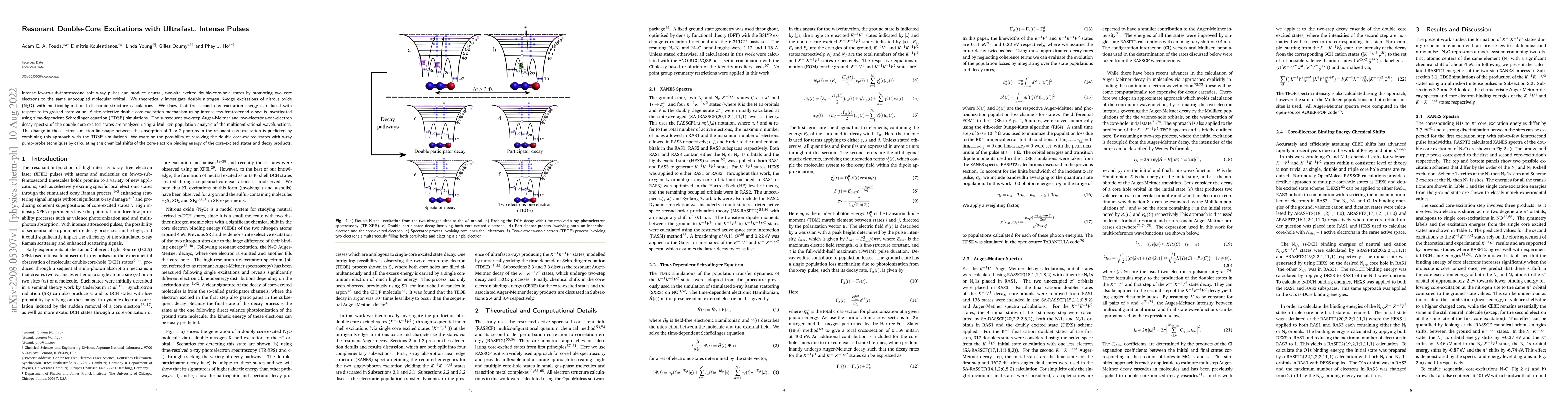 Thumbnail for Resonant Double-Core Excitations with Ultrafast, Intense Pulses