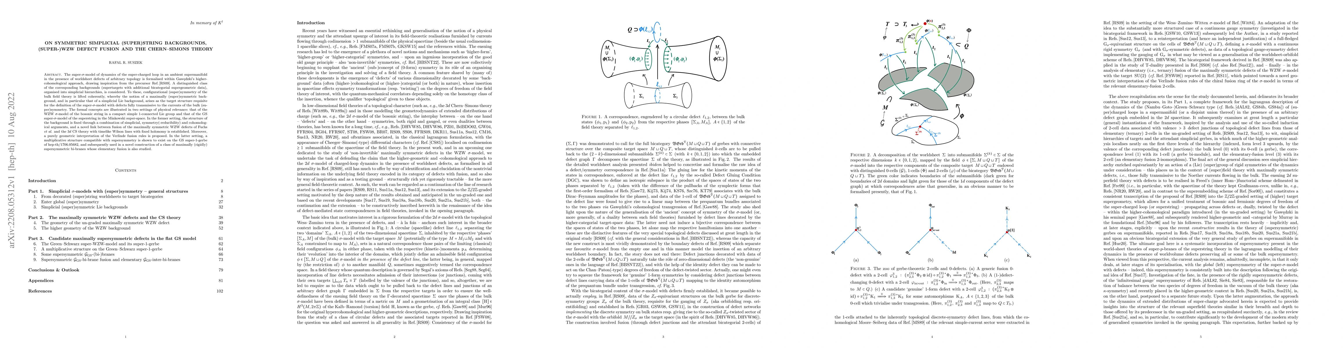 Thumbnail for On symmetric simplicial (super)string backgrounds, (super-)WZW defect
  fusion and the Chern-Simons theory