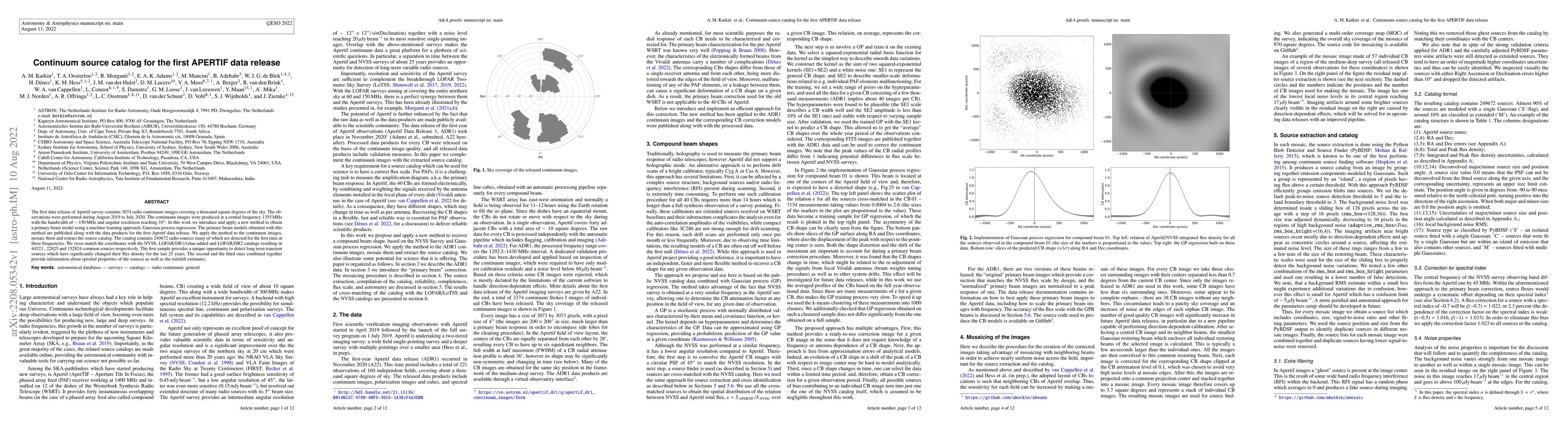 Thumbnail for Continuum source catalog for the first APERTIF data release