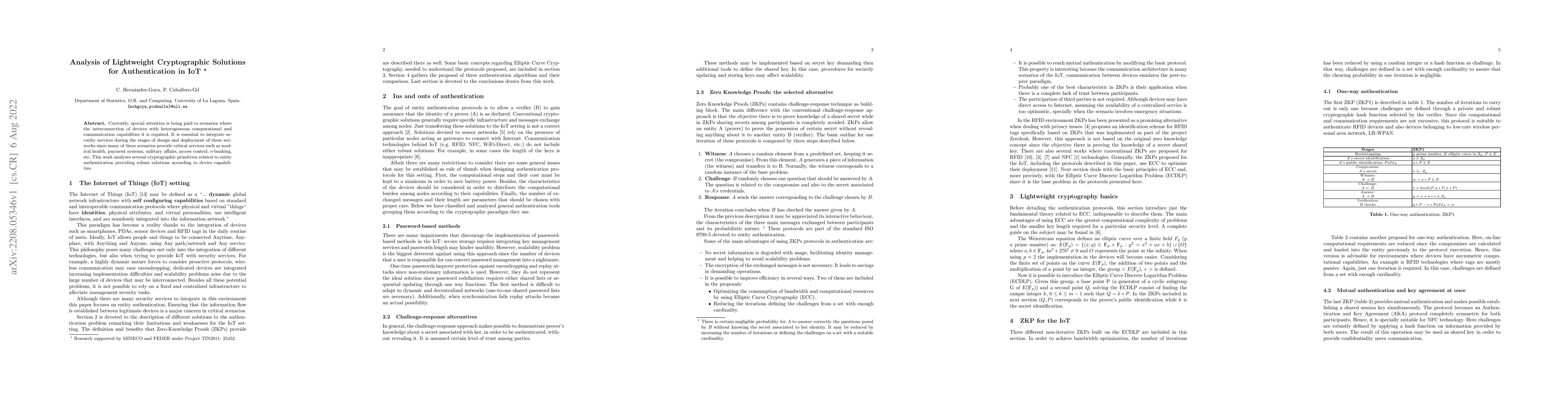 Thumbnail for Analysis of lightweight cryptographic solutions for authentication in
  IoT