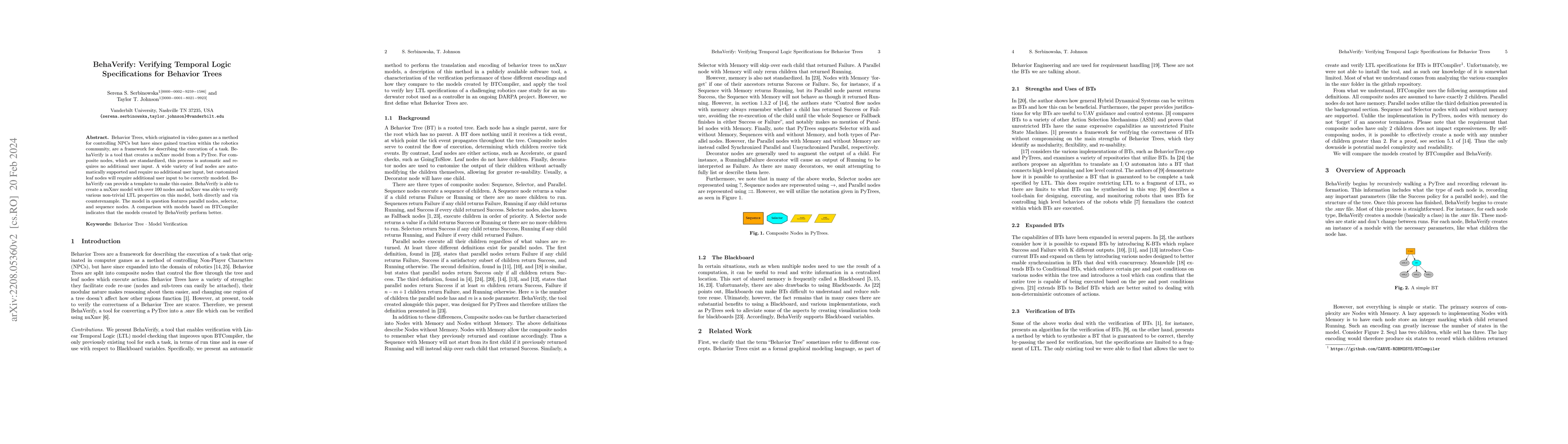 Thumbnail for BehaVerify: Verifying Temporal Logic Specifications for Behavior Trees