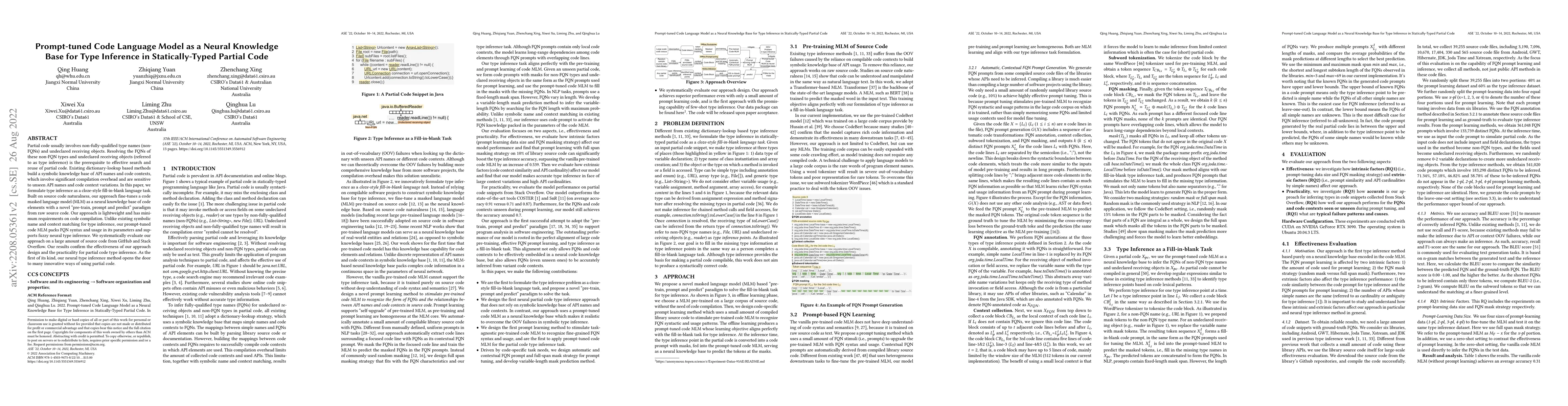 Thumbnail for Prompt-tuned Code Language Model as a Neural Knowledge Base for Type
  Inference in Statically-Typed Partial Code