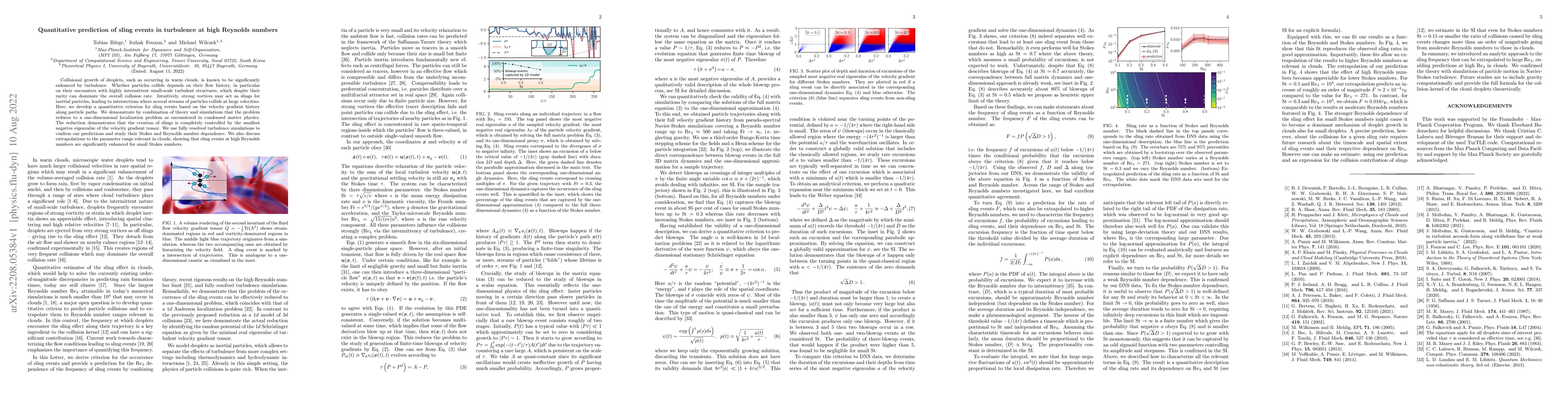 Thumbnail for Quantitative prediction of sling events in turbulence at high Reynolds
  numbers