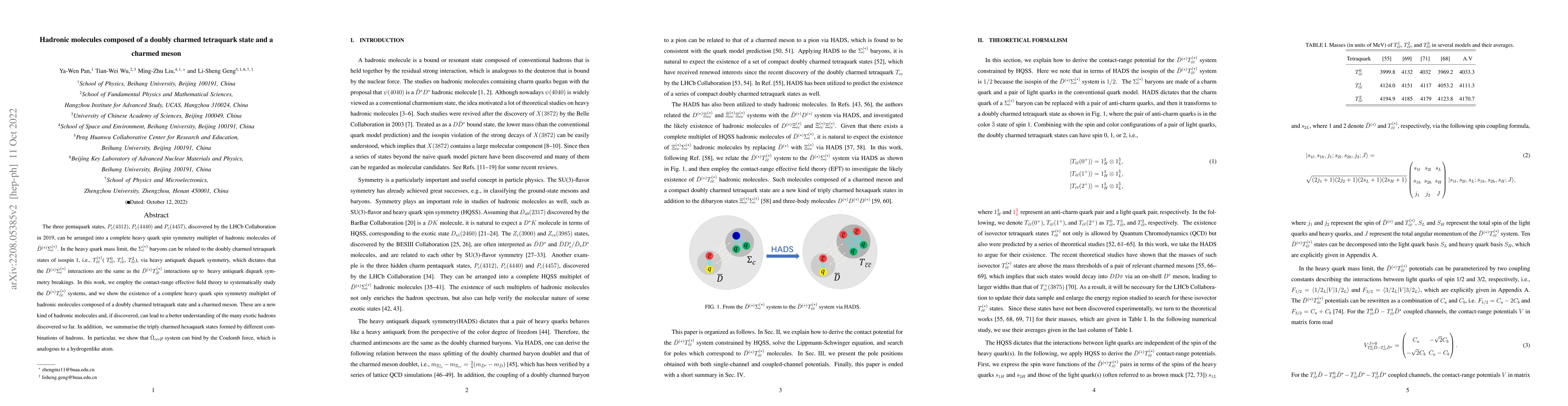 Thumbnail for Hadronic molecules composed of a doubly charmed tetraquark state and a
  charmed meson