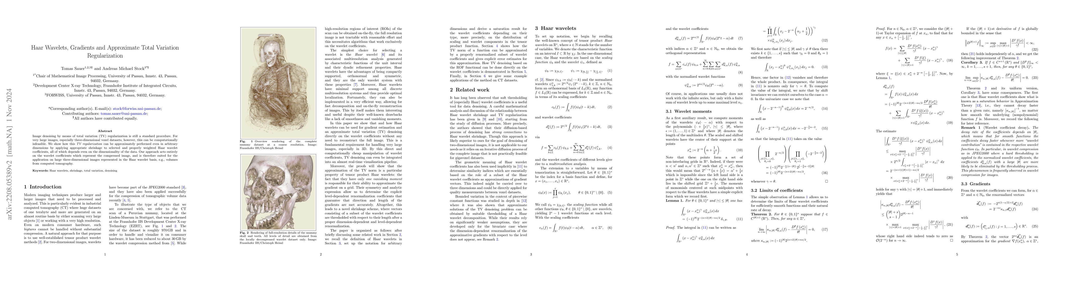Thumbnail for Haar Wavelets, Gradients and Approximate TV Regularization