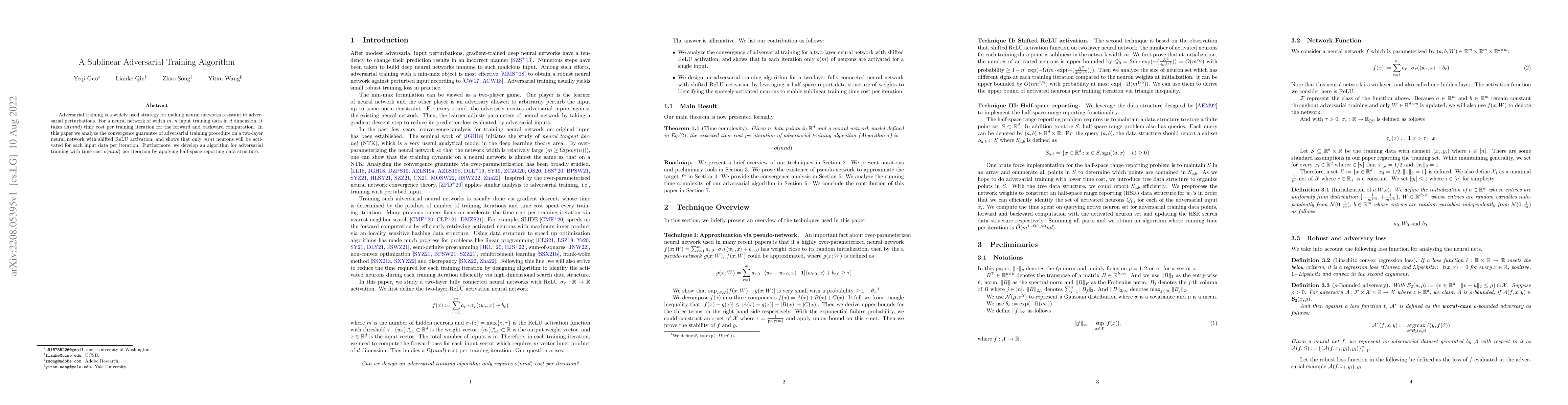 Thumbnail for A Sublinear Adversarial Training Algorithm