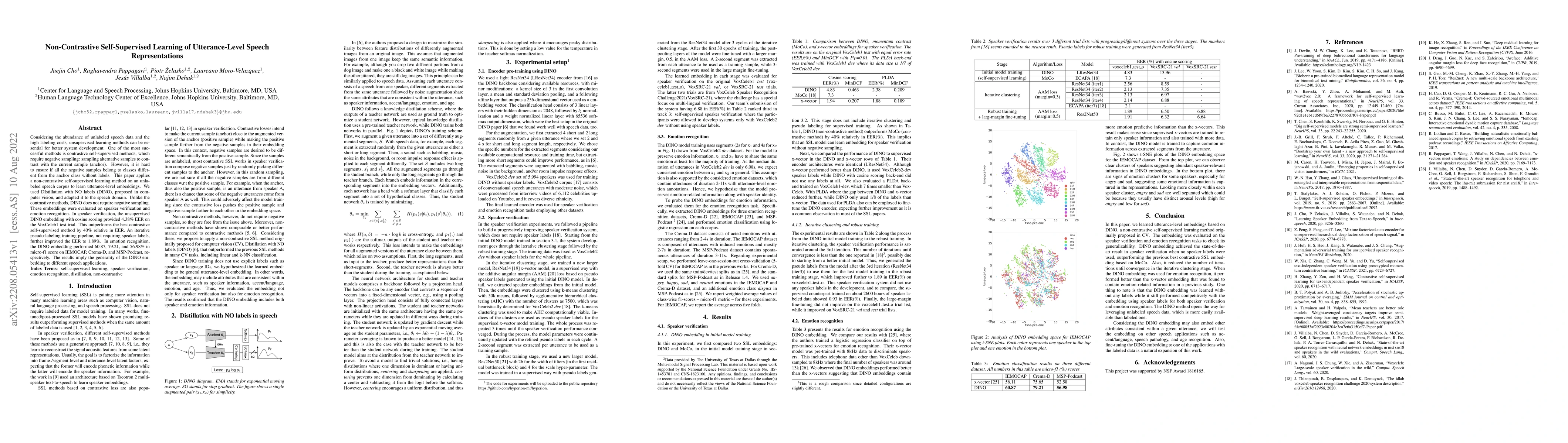 Thumbnail for Non-Contrastive Self-Supervised Learning of Utterance-Level Speech
  Representations